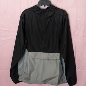 Holloway Black and Gray Hooded Windbreaker Jacket size Small